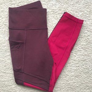 Athleta Colorblock Leggings with Pockets
